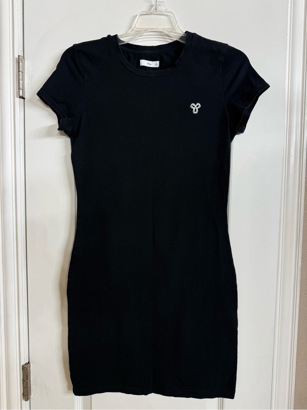 Aritzia TNA Hayeswater Black Short Sleeve Bodycon Mini Dress - Small